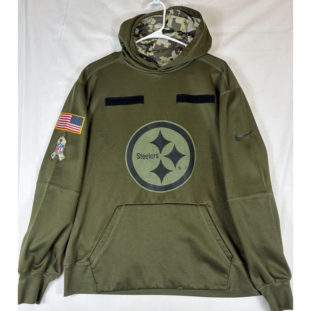 Nike Pittsburgh Steelers NFL Football Salute To Service Hoodie On Field Men’s L